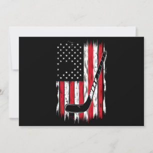Hockey American Flag Sport Retro Vintag Einladung