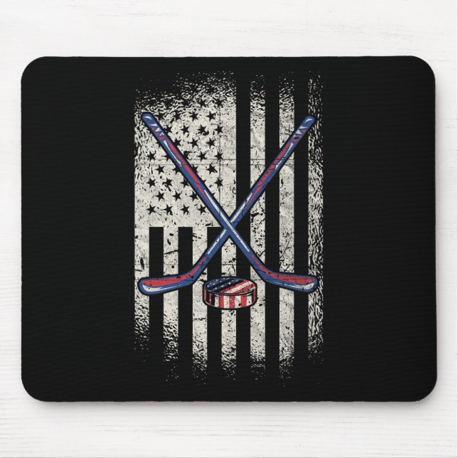Hockey American Flag - Usa Ice Hockey Mousepad (Vorne)