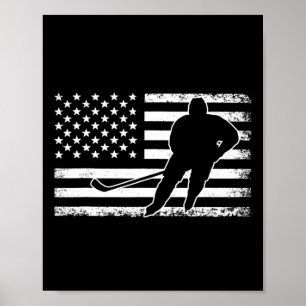 Hockey American USA Flag Eishockey Spieler Herren  Poster