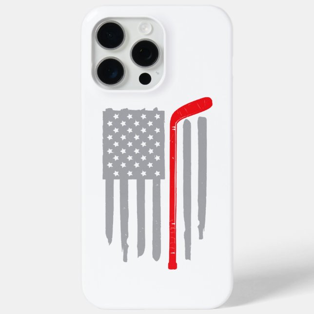 Hockey-Amerikanische Flagge Case-Mate iPhone Hülle (Rückseite)