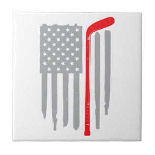 Hockey-Amerikanische Flagge Fliese