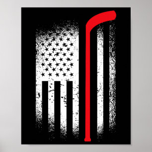 Hockey Amerikanische Flagge Hockey Patriotisch  Poster
