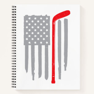 Hockey-Amerikanische Flagge Notizbuch
