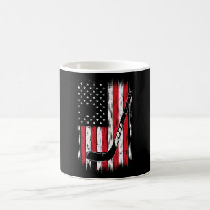 Hockey-Amerikanische-Flagge-Sport-Retro-Vintage Kaffeetasse