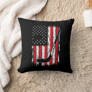 Hockey-Amerikanische-Flagge-Sport-Retro-Vintage Kissen