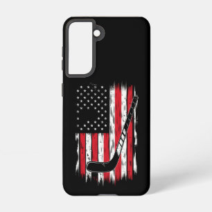 Hockey-Amerikanische-Flagge-Sport-Retro-Vintage Samsung Galaxy Hülle