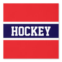 HOCKEY Athletic Bright Red White Navy Blue Streife