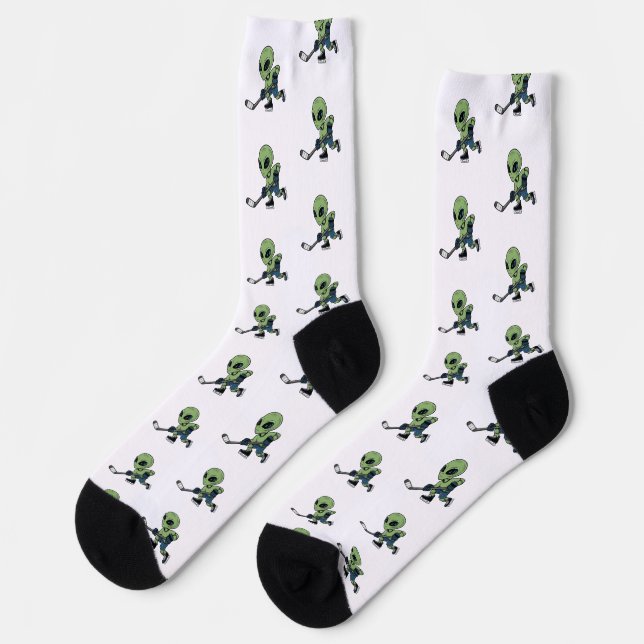 Hockey Außerirdischer Socken (Linkes Detail)