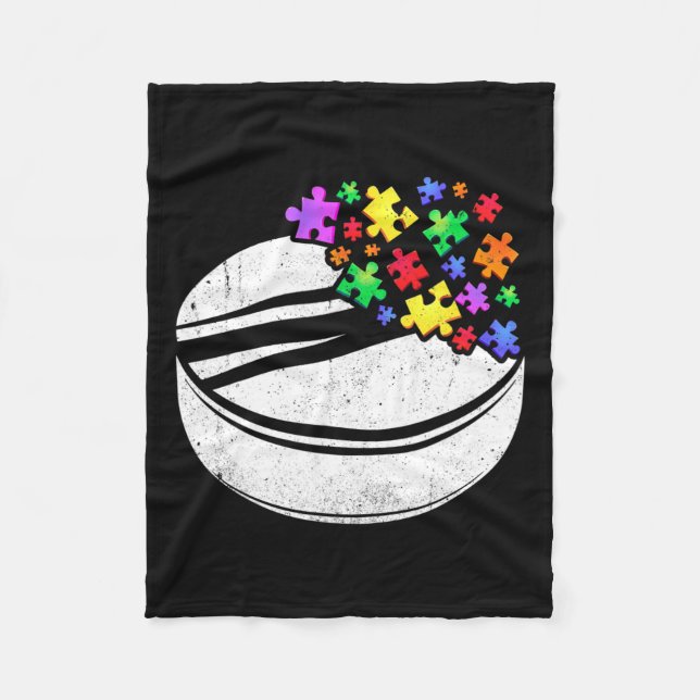 Hockey Autismus Puzzle Männer Frauen Kinder Autism Fleecedecke (Vorderseite)