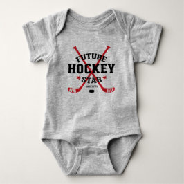 Hockey Baby Bodysuit Future Hockey Star Red Sticks Strampler