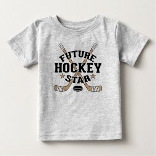 Hockey Baby Future Hockey Star Brown Hockey Sticks T-shirt