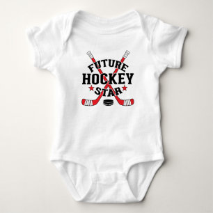Hockey-Baby Future Hockey Star Rote Hockeyschläger Baby Strampler