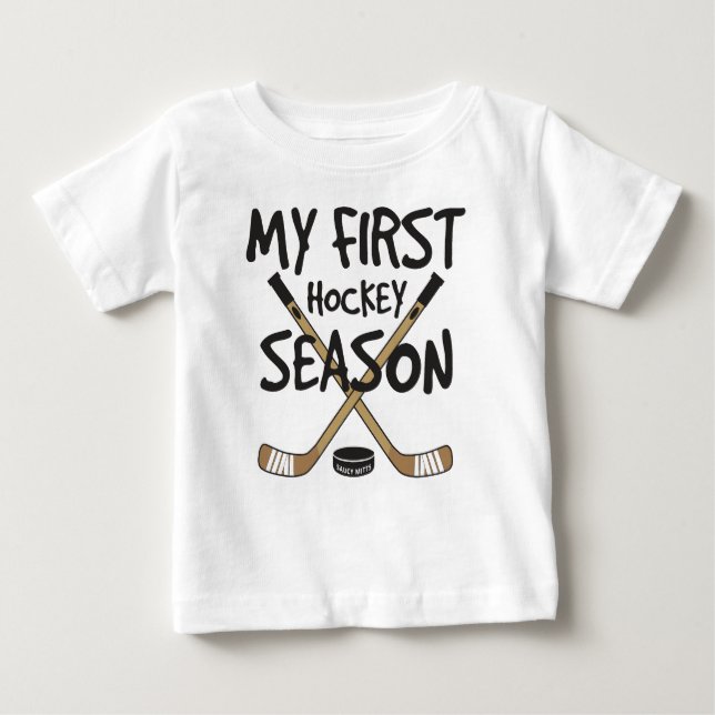 Hockey Baby My First Hockey Saison Hockey Sticks Baby T-shirt (Vorderseite)