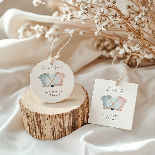 Hockey baby shower, ice hockey gender reveal, geschenkanhänger (ice hockey baby shower gender reveal favor tags
)
