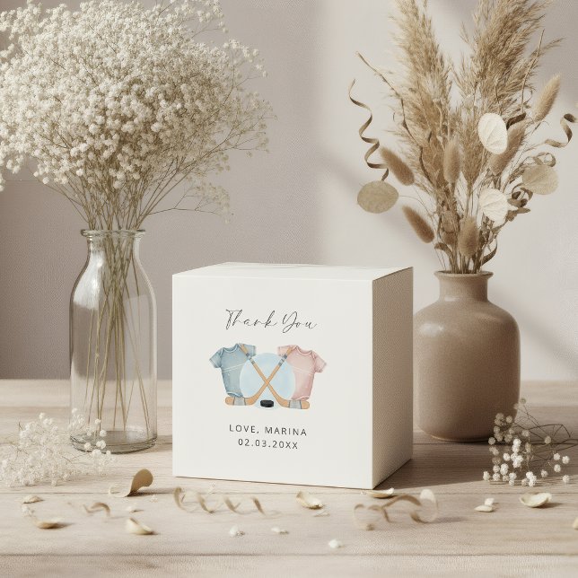 Hockey baby shower, ice hockey gender reveal, geschenkschachtel (hockey gender reveal favor box)