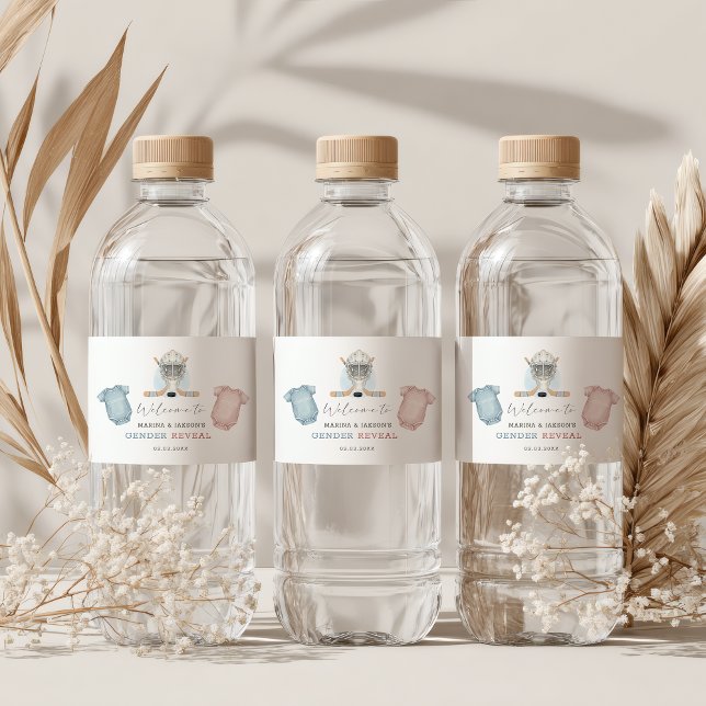 Hockey baby shower, ice hockey gender reveal wasserflaschenetikett (ice hockey gender reveal water bottle labels
)