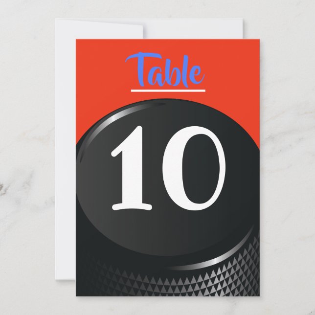 HOCKEY Bar Bar Mitzvah Tischnummer Sitzkarte (Vorderseite)