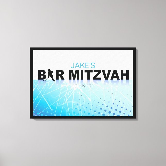 HOCKEY Bar Mitzvah Sign-In Memory-Board Leinwanddruck (Vorderseite)