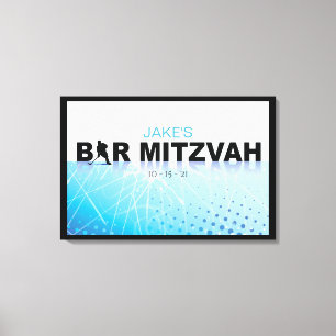 HOCKEY Bar Mitzvah Zeichen-in der Speicherkarte Leinwanddruck