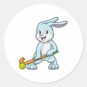 Hockey bei Feldhockey mit Hockeystick Runder Aufkleber