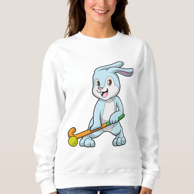 Hockey bei Feldhockey mit Hockeystick Sweatshirt (Vorderseite)