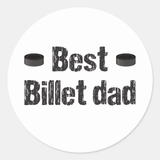 Hockey Best Billet Vater Runder Aufkleber (Vorderseite)