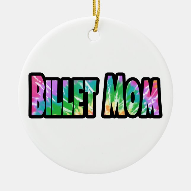 Hockey Billet Mama Gefärbte Krawatte Keramik Ornament (Vorne)