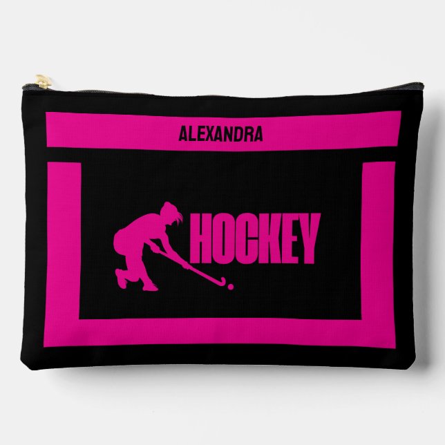 Hockey Birthday Gift, Hockey Player Girl, Zubehörtasche (Vorderseite)