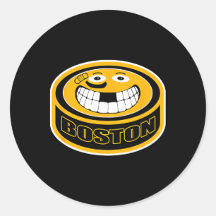 Hockey Boston M. Lustiges Kind Erwachsener Puck Lä Runder Aufkleber