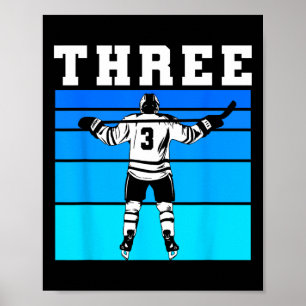 Hockey Boy 3. Geburtstag Drei Eis-Hockey-Geburtsta Poster