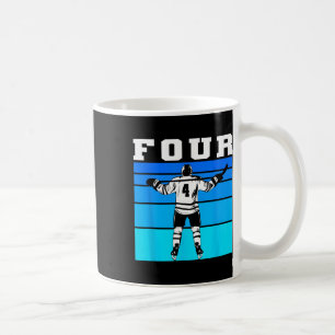 Hockey Boy 4. Geburtstag Vier Eis-Hockey-Geburtsta Kaffeetasse