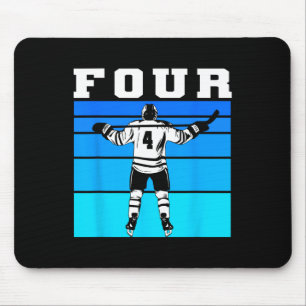 Hockey Boy 4. Geburtstag Vier Eishockey-Geburtstag Mousepad