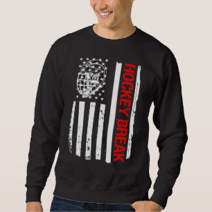 Hockey Break USA Flag Eishockey Spieler 1 Sweatshirt
