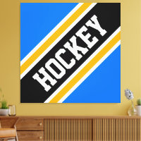 HOCKEY Bright Blue Black Yellow Racing Streifen