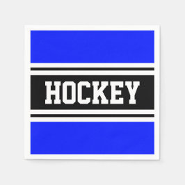 HOCKEY Bright Blue Schwarz-weiß Racing Streifen Serviette