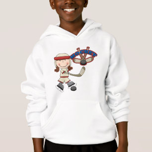 HOCKEY - brünette Mädchen-T-Shirts und Geschenke Hoodie