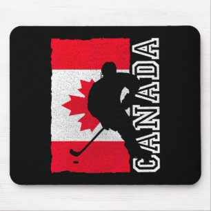 Hockey Canadian Patriotic Flag Mousepad