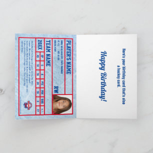 Hockey Card Geburtstagskarte mit benutzerdefiniert Karte