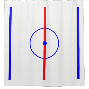 Hockey Center Ice & Blue Lines Duschvorhang