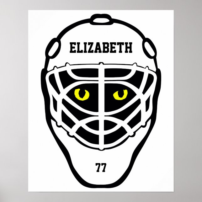 Hockey Chat Eyes Helmet Poster (Vorne)