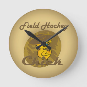 Hockey-Chick #6 Runde Wanduhr