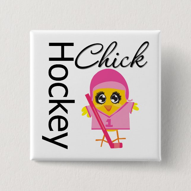 Hockey Chick Button (Vorderseite)