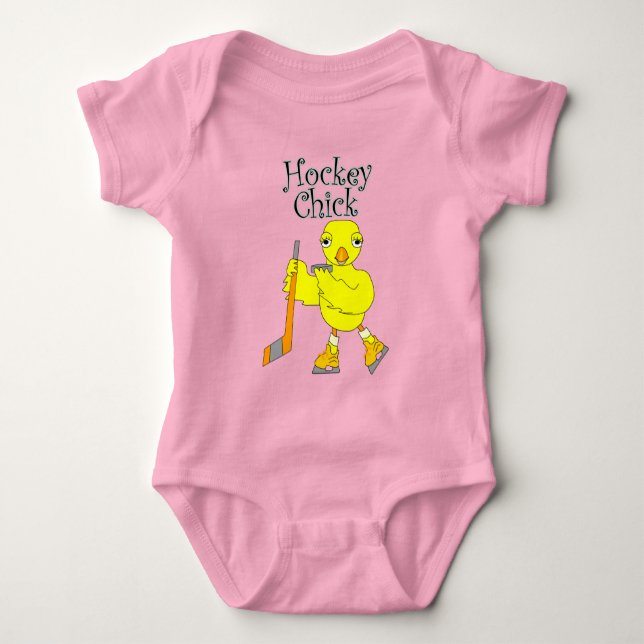 Hockey Chick-Text Baby Strampler (Vorderseite)