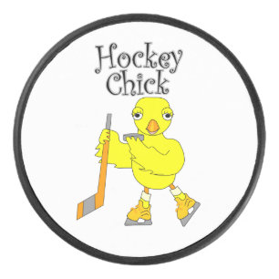 Hockey Chick Text Eishockey Puck