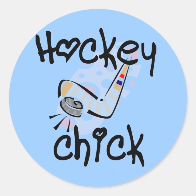 Hockey Chick Tshirts und Geschenke Runder Aufkleber (Vorderseite)