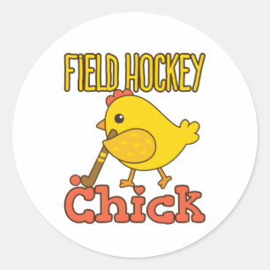 Hockey Chick Women Girls Runder Aufkleber