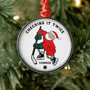 Hockey Christmas Collectible Ornament Aus Metall
