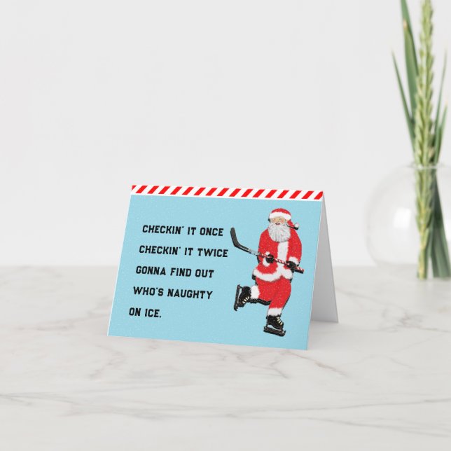 Hockey Christmas Feiertagskarte (Vorderseite)