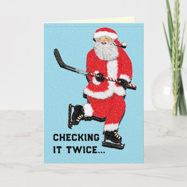 Hockey Christmas Feiertagskarte (Vorderseite)