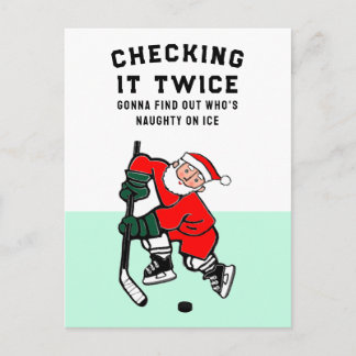 Hockey Christmas Feiertagspostkarte